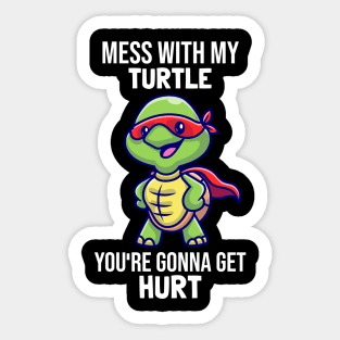 Cute Kawaii Turtle Lover Hero Animal Sticker